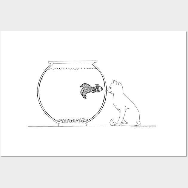 Cat and Fish Wall Art by Purrsanthema